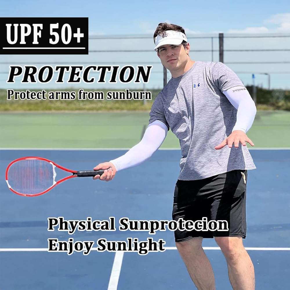 YQXCC 4 Pairs Arm Sleeves, Cooling UV Sun Protection Sports Compression Sleeves for Men Women, Golf Basketball Arm Sleeves - Image 3