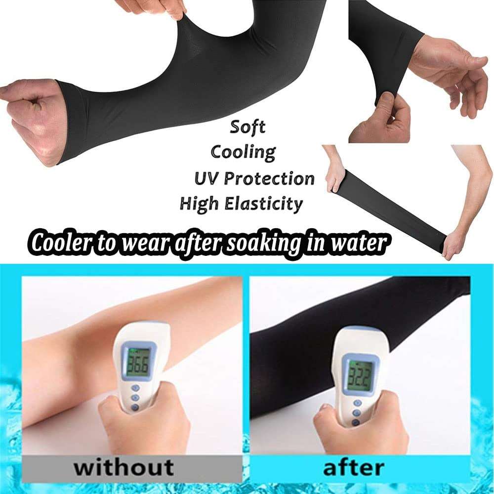 YQXCC 4 Pairs Arm Sleeves, Cooling UV Sun Protection Sports Compression Sleeves for Men Women, Golf Basketball Arm Sleeves - Image 4