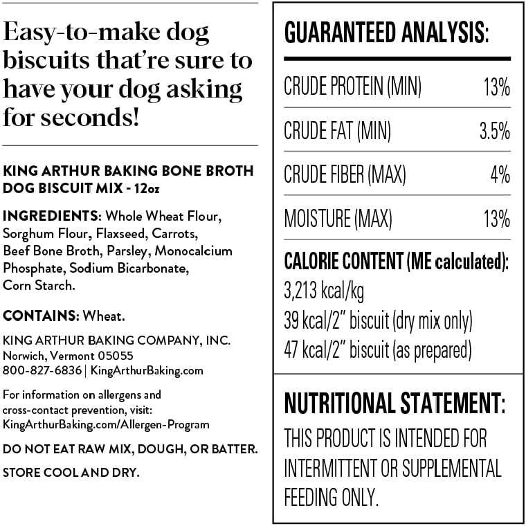 King Arthur Dog Biscuit Mix, Beef Bone Broth & Carrot, Homemade Dog Treats, 12 Oz - Image 6