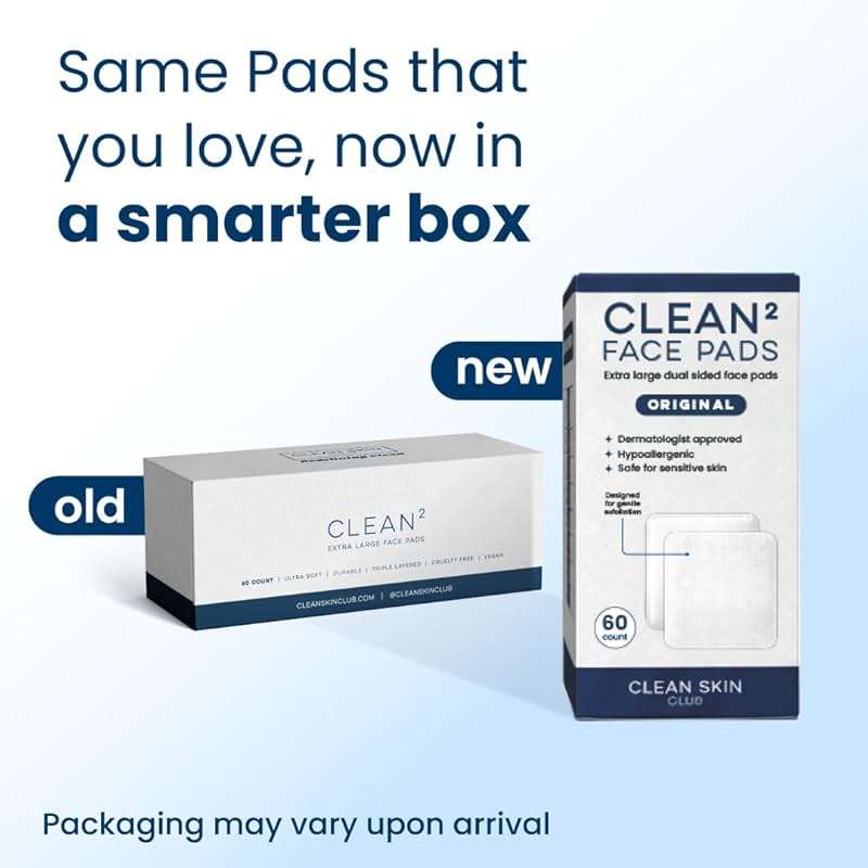 Clean Skin Club Clean² Pads 2.0 [NEW & Improved Edges] Guaranteed Not to Shed & Tear Face Pads, Unique Triple Layers, Textured & Ultra Soft Side, Organic Disposable Cotton, Pair with Makeup Remover - Image 2