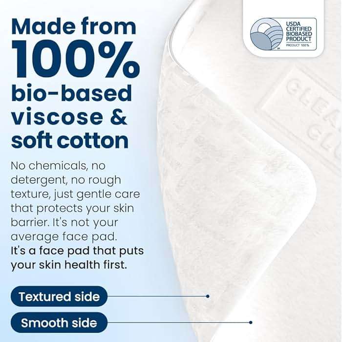 Clean Skin Club Clean² Pads 2.0 [NEW & Improved Edges] Guaranteed Not to Shed & Tear Face Pads, Unique Triple Layers, Textured & Ultra Soft Side, Organic Disposable Cotton, Pair with Makeup Remover - Image 4