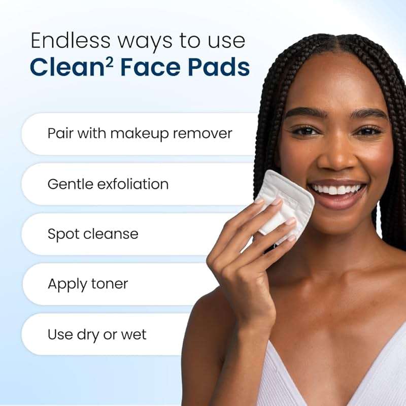 Clean Skin Club Clean² Pads 2.0 [NEW & Improved Edges] Guaranteed Not to Shed & Tear Face Pads, Unique Triple Layers, Textured & Ultra Soft Side, Organic Disposable Cotton, Pair with Makeup Remover - Image 5