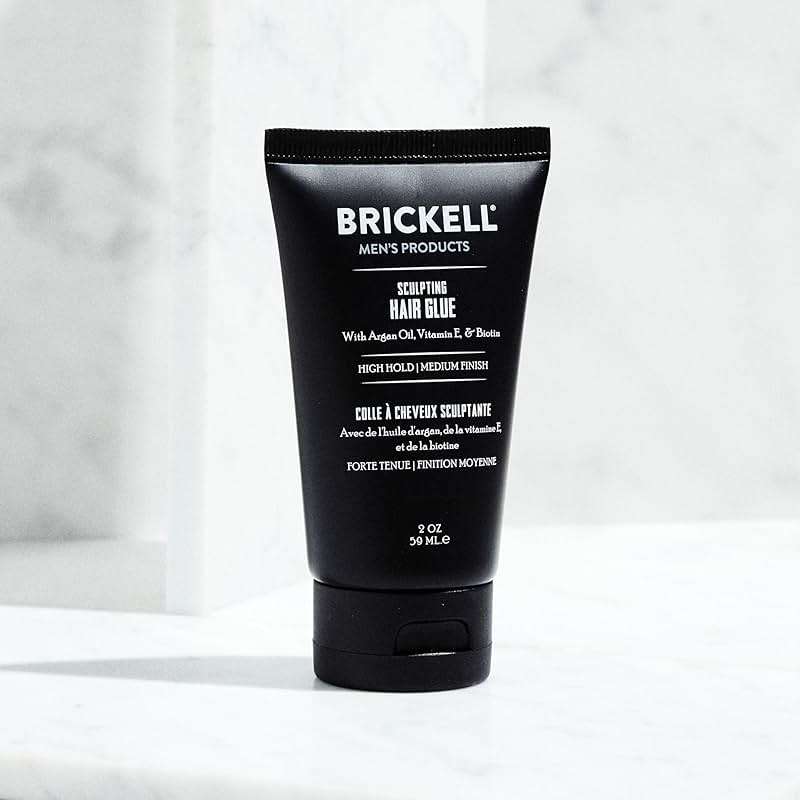 Brickell Men's Hair Styling Sculpting Hair Glue For Men, All Day Lasting Hold for Sculpting and Shaping Hair, With Argan Oil, Vitamin E, and Aloe, 2 Ounce, Scented - Image 7