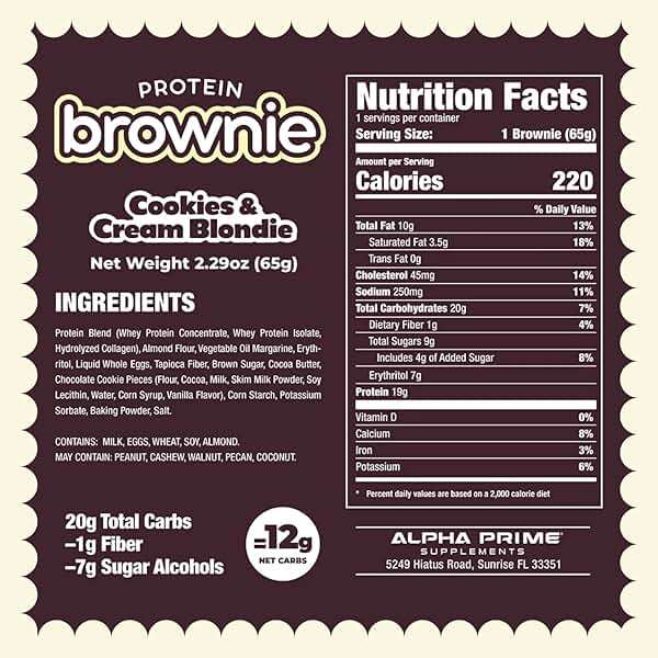 Prime Bites High Protein Brownie (12 Per Box, Variety Pack) - 19g of Protein, 5g of Collagen, Gluten Free, Low Sugar Treat, Delicious Protein Snack - Image 2
