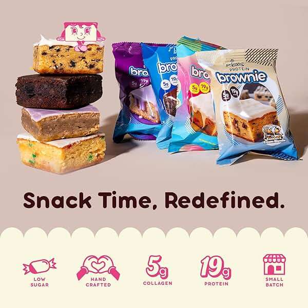Prime Bites High Protein Brownie (12 Per Box, Variety Pack) - 19g of Protein, 5g of Collagen, Gluten Free, Low Sugar Treat, Delicious Protein Snack - Image 3