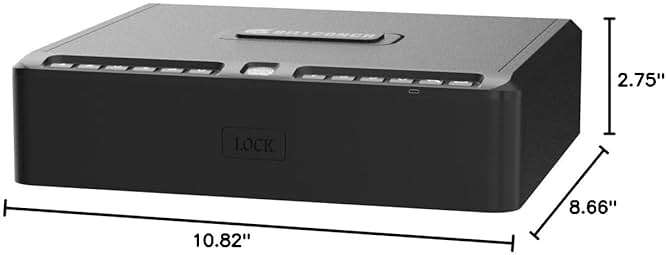 BILLCONCH Gun Safe for Handgun - Biometric Gun Safe 4 Ways Quick Access with Fingerprint/Full-digital Keypad/Key/APP Lock Handgun Pistol Safe for Nightstand Bedside Home - Image 2