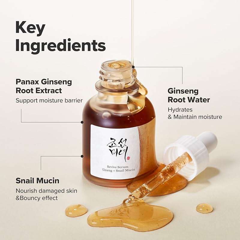 Beauty of Joseon Revive Snail Mucin Ginseng Serum Hydrating Peptide Facial Moisturizer Dark Spot Acne Scar Remover for Sensitive Face. Korean Skin Care for Men and Women, 30ml, 1fl. Oz - Image 5