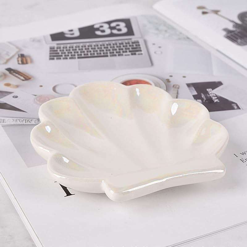 TIGERMILLION Shell Trinket Dish, Ceramic Ring Holder/Jewelry Tray, Cute Organizer Plate Vanity Decorations Accessories for Home Décor Bathroom Valentine's Christmas Birthday Mothers Day Gift for Women - Image 4