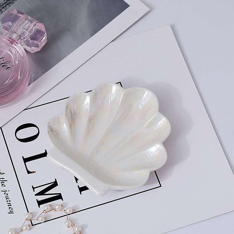 TIGERMILLION Shell Trinket Dish, Ceramic Ring Holder/Jewelry Tray, Cute Organizer Plate Vanity Decorations Accessories for Home Décor Bathroom Valentine's Christmas Birthday Mothers Day Gift for Women - Image 6