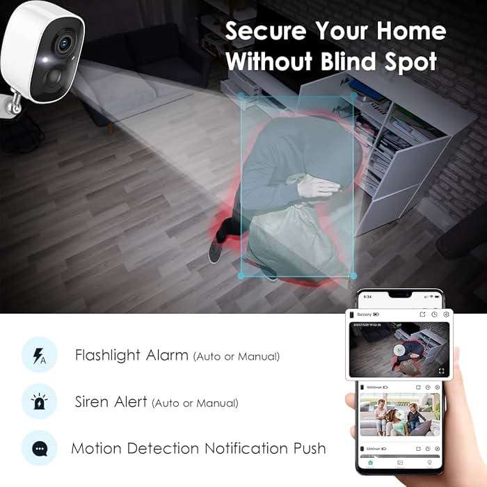 GMK Security Cameras Wireless Outdoor, 2K Color Night Vision AI Motion Detection 2-Way Talk Battery Powered WiFi Home Indoor Camera IP65 Weatherproof Spotlight Siren Alarm Cloud/SD Storage 2-Pack - Image 3