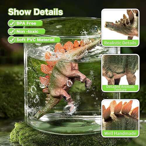 RISUNTOY Dinosaur Toys for Kids 3-5,45PCS Realistic Jurassic Dinosaurs Figures with Eggs&Trees&Fence Playset to Create a Dino World,Educational Figures, Great Gift for Toddler Boys & Girls - Image 3