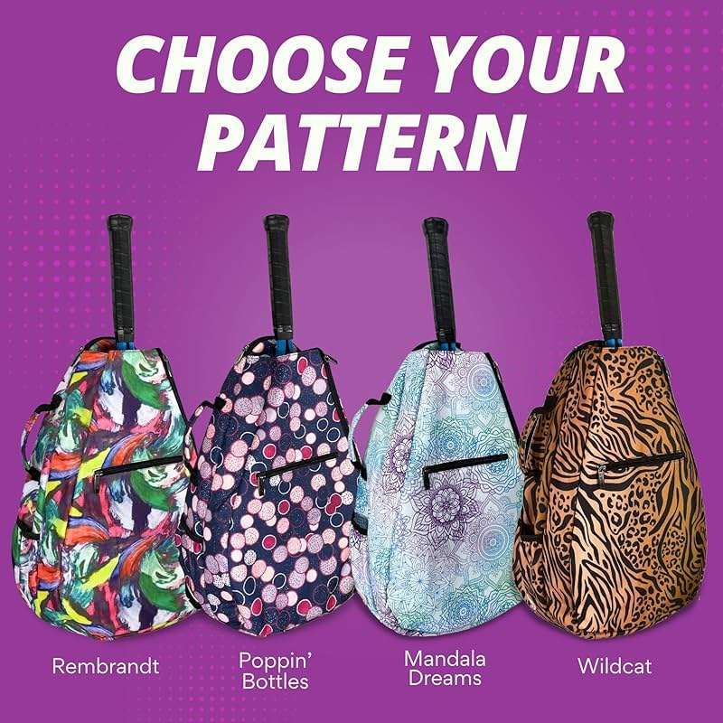 Womens Tennis Backpack - Taboo Fashions Ladies Tennis Bag Holds Two Racquets, Padded Straps and Side Carry Handle - Image 6