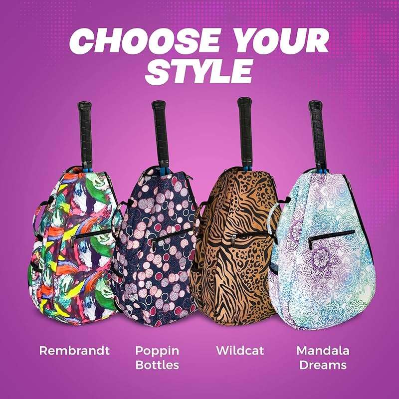 Womens Tennis Backpack - Taboo Fashions Ladies Tennis Bag Holds Two Racquets, Padded Straps and Side Carry Handle - Image 8