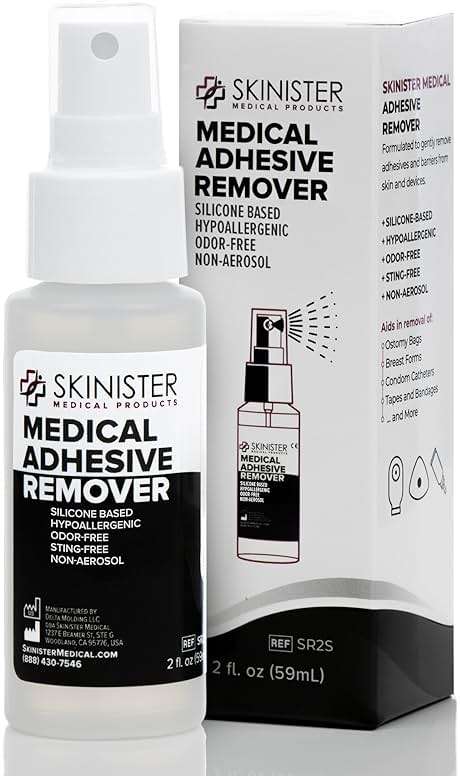 Skinister Medical Adhesive Remover for Skin | Wig, Ostomy, Tape, and Bandage Adhesive Remover | Silicone-Based, Hypoallergenic, Sting-Free | 2oz Spray - Image 1