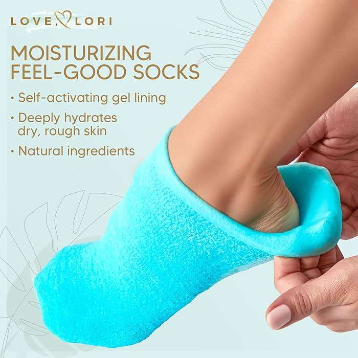 Moisturizing Socks (Size 9-11) – Gifts for Women Her Wife - Infused with Vitamin E & JoJoba Oil - Gel Silicone Aloe Foot Care Socks - Spa Self Care Gifts for Women - Image 2