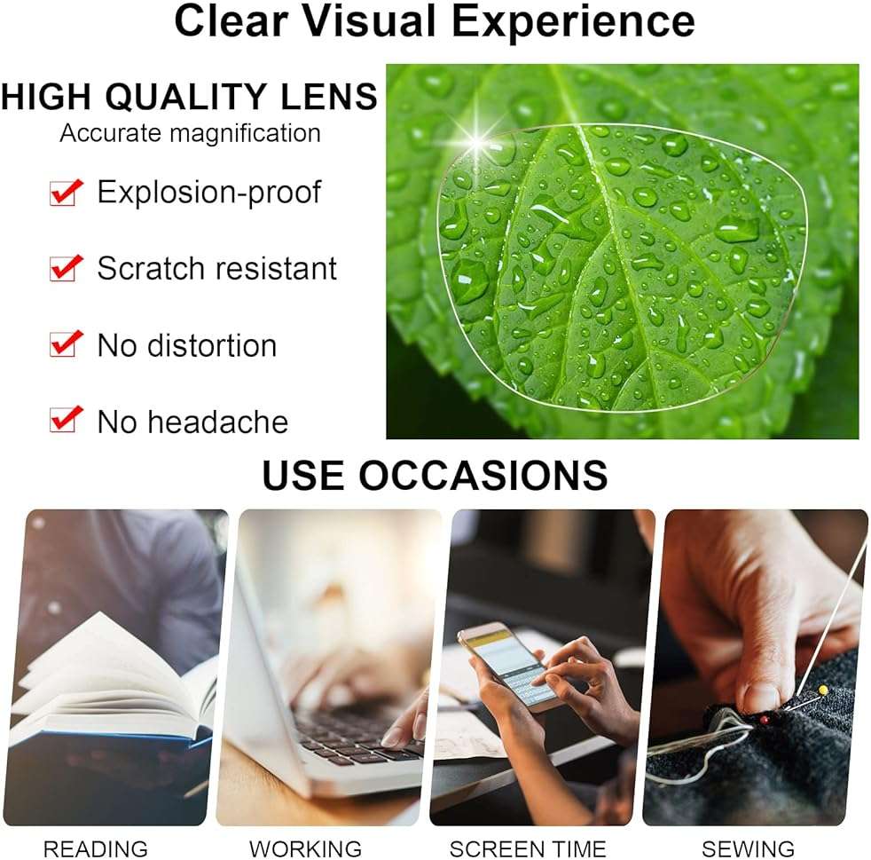 OCCI CHIARI Large Frame Reading Glasses Women Trendy Square Oversized Readers 1.0 1.5 2.0 2.5 3.0 3.5 1.25 1.75 2.25 2.75 4.0 - Image 4