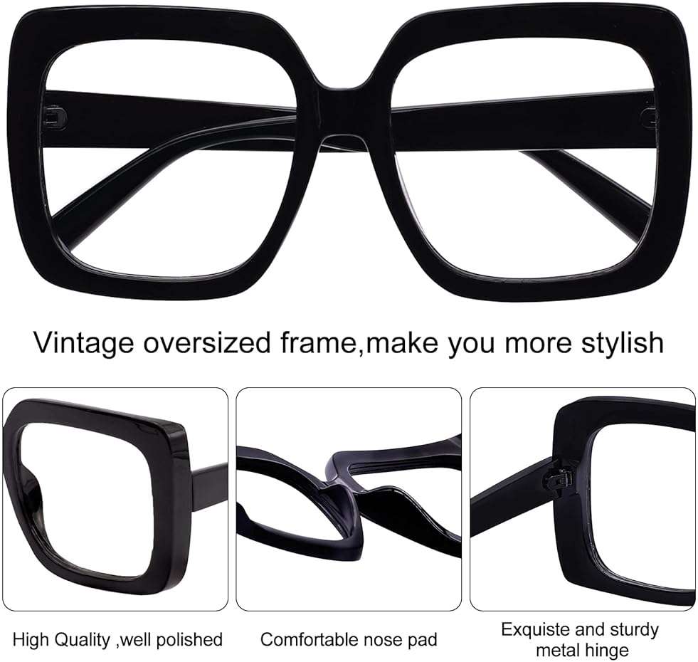 OCCI CHIARI Large Frame Reading Glasses Women Trendy Square Oversized Readers 1.0 1.5 2.0 2.5 3.0 3.5 1.25 1.75 2.25 2.75 4.0 - Image 5