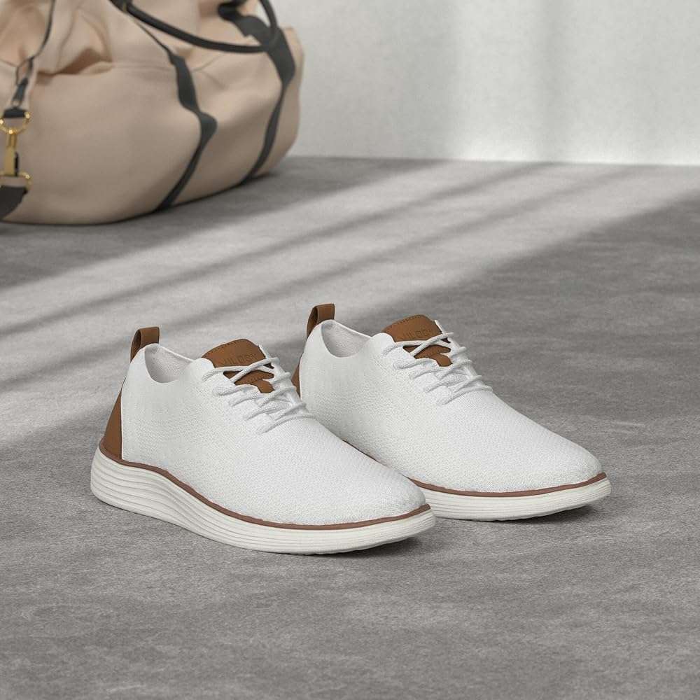 VILOCY Men's Casual Dress Sneakers Lace-Up Oxfords Business Mesh Breathable Walking Shoes Tennis Comfortable - Image 2