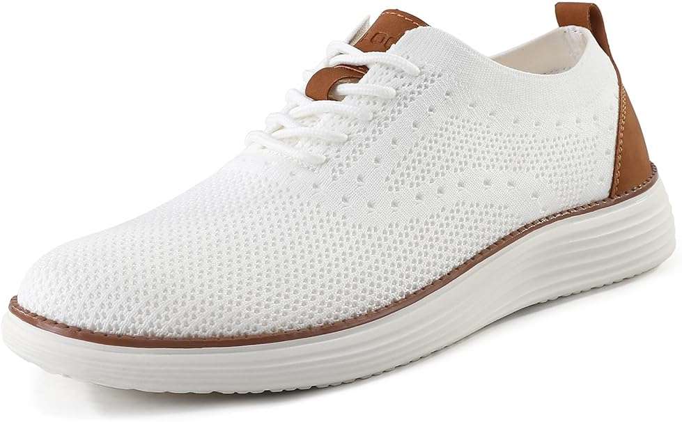 VILOCY Men's Casual Dress Sneakers Lace-Up Oxfords Business Mesh Breathable Walking Shoes Tennis Comfortable - Image 3