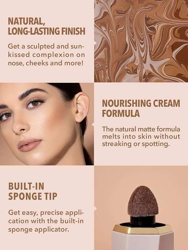SHEGLAM Sun Sculpt Liquid Contour Stick Long Lasting Cream Bronzer Makeup-Warm Honey - Image 3