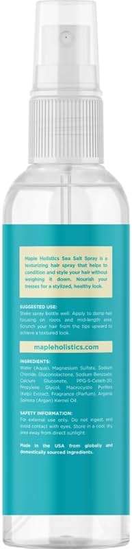 Volumizing Sea Salt Spray for Hair - Texturizing Beach Waves Spray & Hair Mist Curl Activator - Non Sticky Styling Beach Hair Spray for Men and Women with Nourishing Sea Kelp Extract and Argan Oil 8oz - Image 5