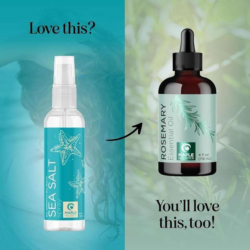 Volumizing Sea Salt Spray for Hair - Texturizing Beach Waves Spray & Hair Mist Curl Activator - Non Sticky Styling Beach Hair Spray for Men and Women with Nourishing Sea Kelp Extract and Argan Oil 8oz - Image 7