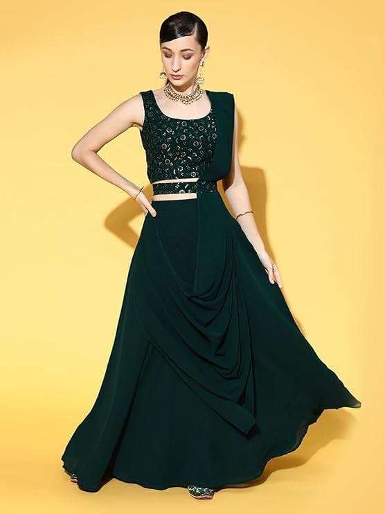 Nimbark Indian Lehenga Choli Dupatta set for Women Partywear Dress Designer Salwar Kameez Suit Ready to Wear - Image 5