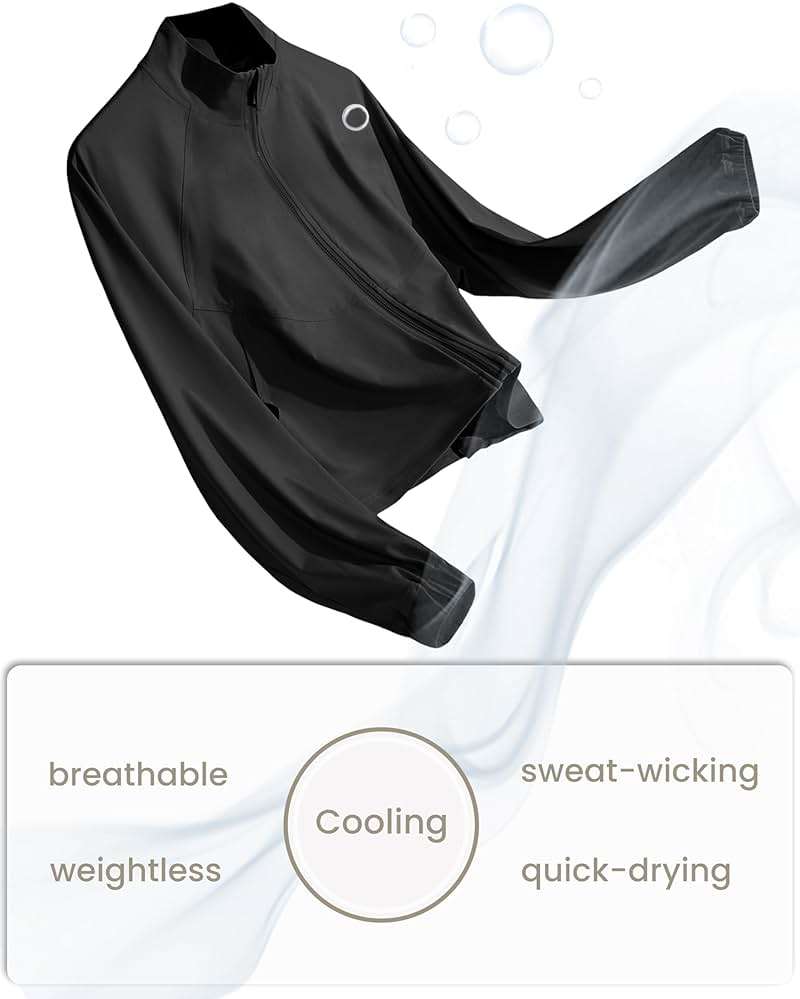 UANEO Womens Athletic Cropped Jacket Zip Up Long Sleeve Workout Tops Gym Yoga Running Sports Shirts Jackets - Image 5