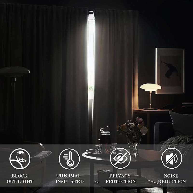 JIUZHEN Grey Velvet Curtains 96 inches for Living Room - Thermal Insulated Rod Pocket Room Darkening Window Curtains Super Soft Home Deco Blackout Velvet Drapes, 2 Panels with Tiebacks, 52W x 96L - Image 8