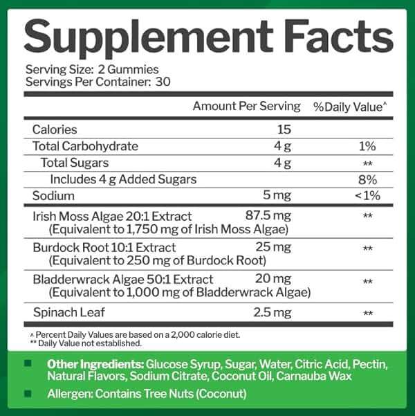 Sea Moss 3000mg Gummies with Bladderwrack and Burdock Root - Natural Irish Sea Moss Superfood for Immune, Thyroid and Detox Support - Extra Strength for Men & Women - Gluten-Free, Vegan - 60 Gummies - Image 5