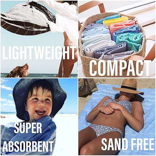PADISHAHHOME Beach Towels Oversized 39x71 | Turkish Beach Towel | Quick Dry, Sand Free, Soft, Absorbent, Lightweight, Compact Travel Towel | Large Pool Towels | Turkish Bath Towels Set of 6 - Image 6