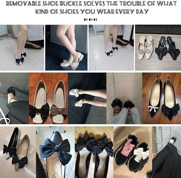 2 Pcs Satin Bow Shoe Clips Removable Solid Color Shoe Clips Elegant Wedding Party Shoe Buckles Bags Clothing Hair Accessories - Image 4