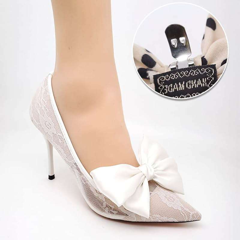 2 Pcs Satin Bow Shoe Clips Removable Solid Color Shoe Clips Elegant Wedding Party Shoe Buckles Bags Clothing Hair Accessories - Image 5
