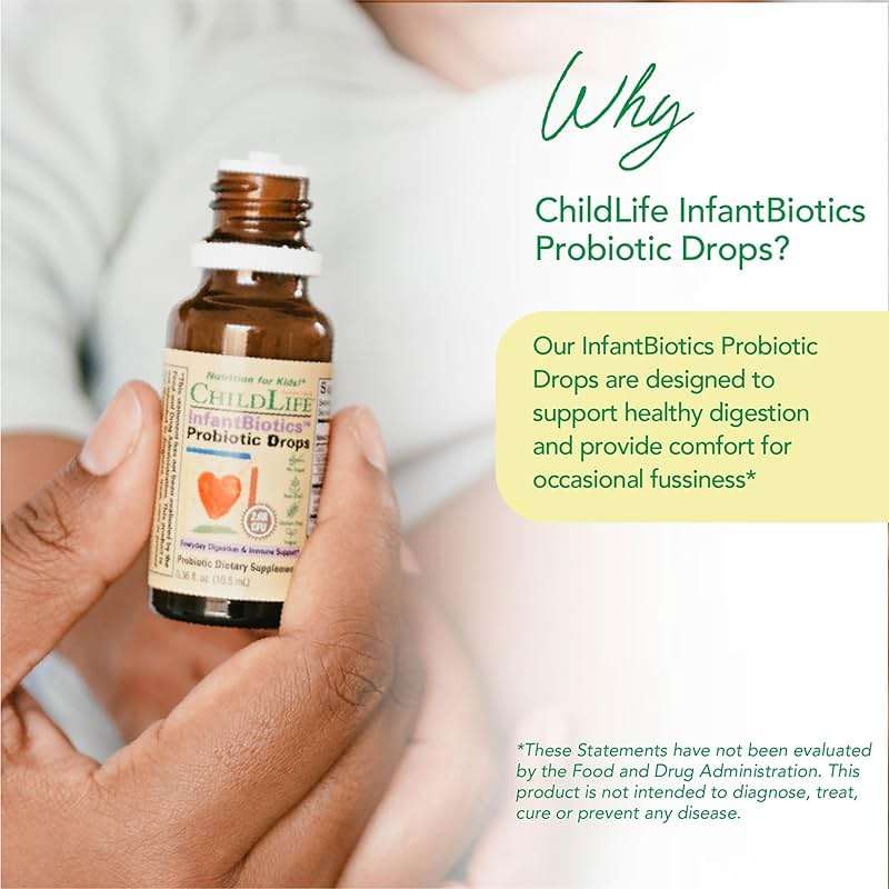 CHILDLIFE ESSENTIALS InfantBiotics - Baby Probiotic Drops, Infant & Toddler Probiotic, Baby Constipation Relief, Gas Drops for Newborns, Gastrointestinal Health, Vegan, Non-GMO - 0.36 Fl Oz - Image 3