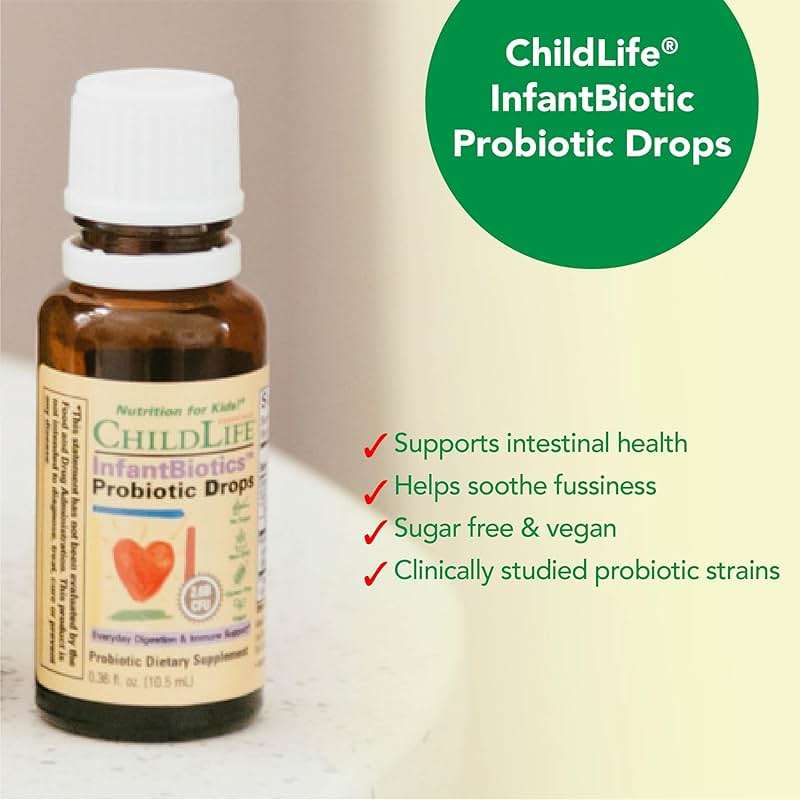 CHILDLIFE ESSENTIALS InfantBiotics - Baby Probiotic Drops, Infant & Toddler Probiotic, Baby Constipation Relief, Gas Drops for Newborns, Gastrointestinal Health, Vegan, Non-GMO - 0.36 Fl Oz - Image 6