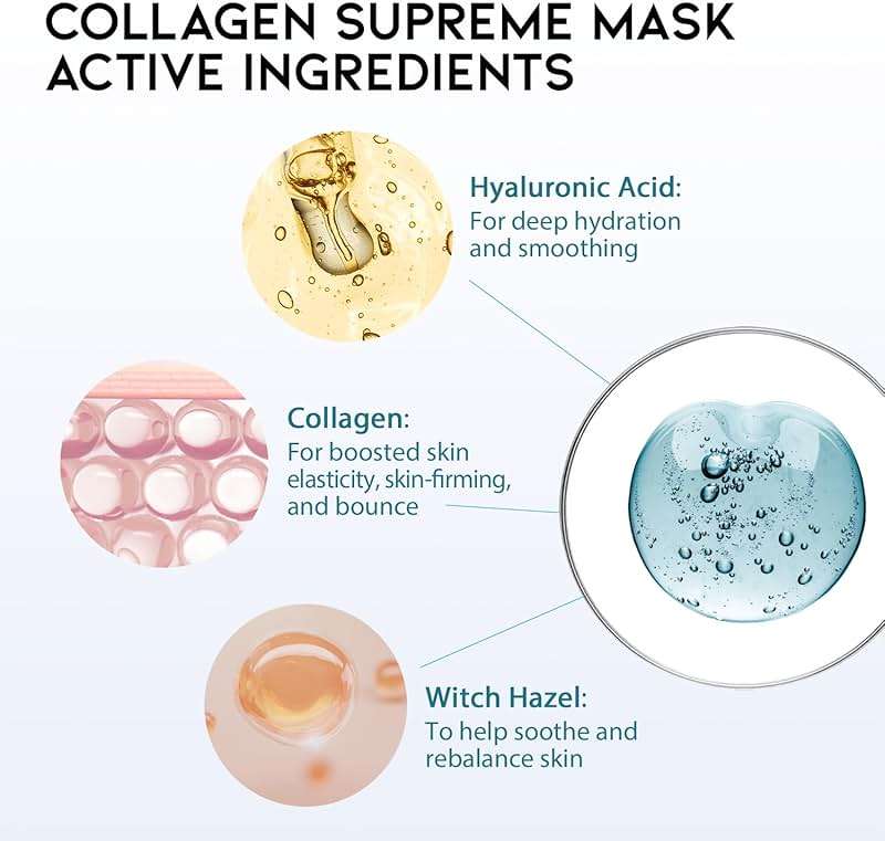 #OOTD Hydrating Soothing Sheet Masks Gift Set, Korean Vegan Facial Masks for Dry Sensitive Skin, Calming & Nourishing with Collagen, Ceramide, Cica (30-Count) - Image 4