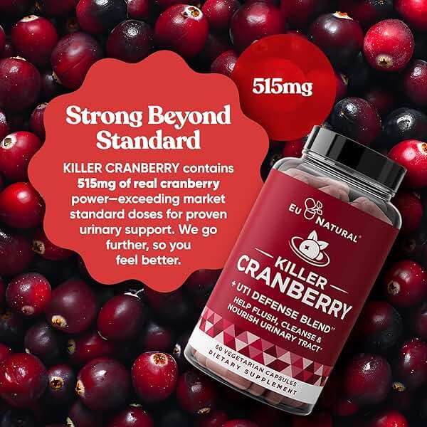 10-In-1 Killer Cranberry Pills for Women - UTI Defense Blend with Pacran Cranberry - 10 Ingredient Urinary Tract Supplement - Turmeric, Milk Thistle, Dandelion, Ginger & More - 60 Fast-Acting Capsules - Image 4