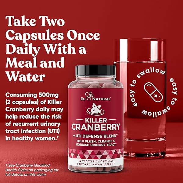 10-In-1 Killer Cranberry Pills for Women - UTI Defense Blend with Pacran Cranberry - 10 Ingredient Urinary Tract Supplement - Turmeric, Milk Thistle, Dandelion, Ginger & More - 60 Fast-Acting Capsules - Image 8