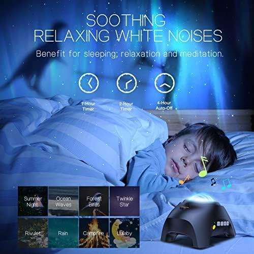 Northern Galaxy Light Aurora Projector with 33 Light Effects, LED Star Projector for Bedroom Nebula Lamp, Remote Control, White Noises, Bluetooth Speaker for Parties - Image 3
