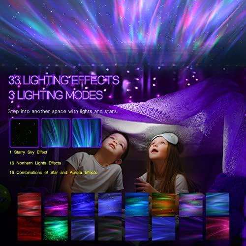 Northern Galaxy Light Aurora Projector with 33 Light Effects, LED Star Projector for Bedroom Nebula Lamp, Remote Control, White Noises, Bluetooth Speaker for Parties - Image 5
