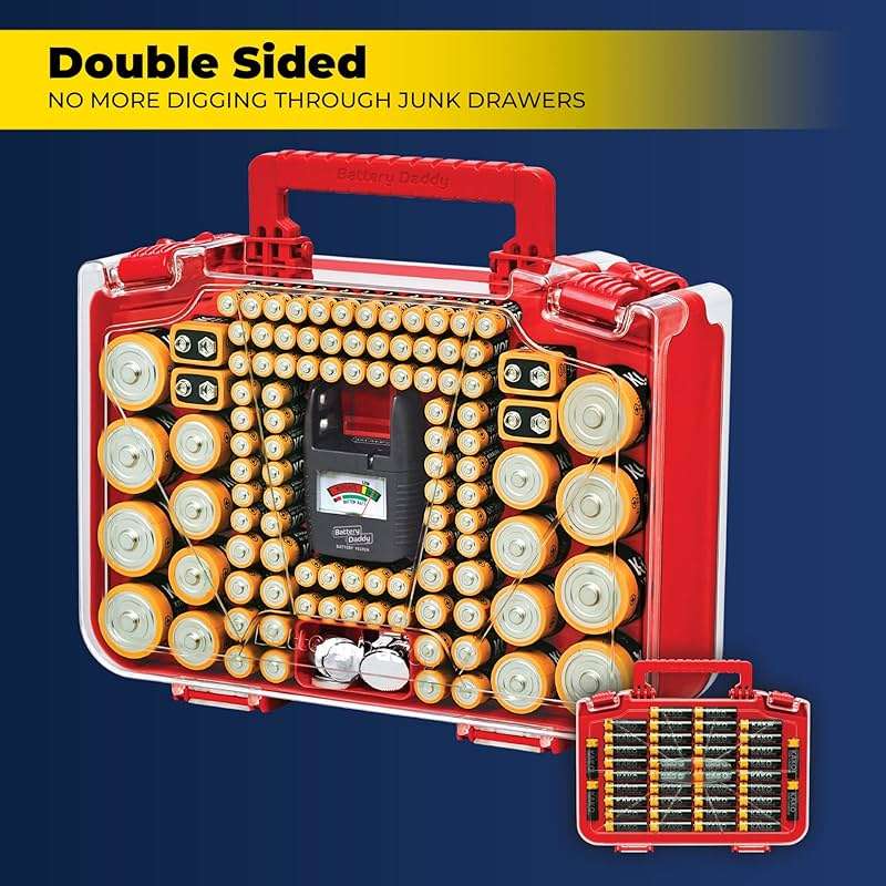 Ontel Battery Daddy Smart - Battery Organizer Storage Case with Tester, Stores & Protects Up to 150 Batteries, Clear Locking Lid, As Seen On TV, Smart - 150 Batteries (BADAS-MC4) - Image 5