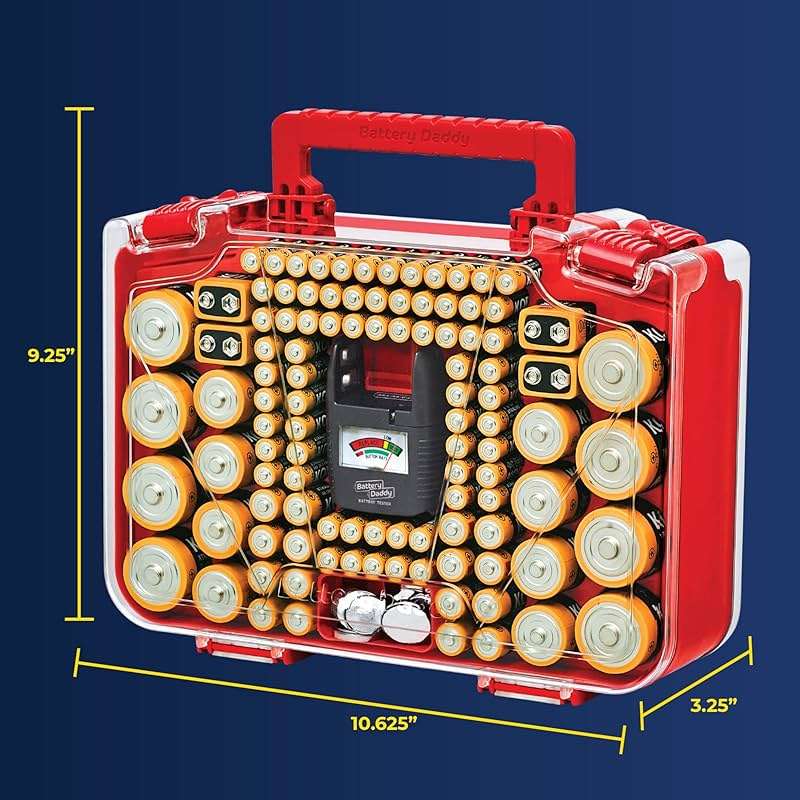 Ontel Battery Daddy Smart - Battery Organizer Storage Case with Tester, Stores & Protects Up to 150 Batteries, Clear Locking Lid, As Seen On TV, Smart - 150 Batteries (BADAS-MC4) - Image 8