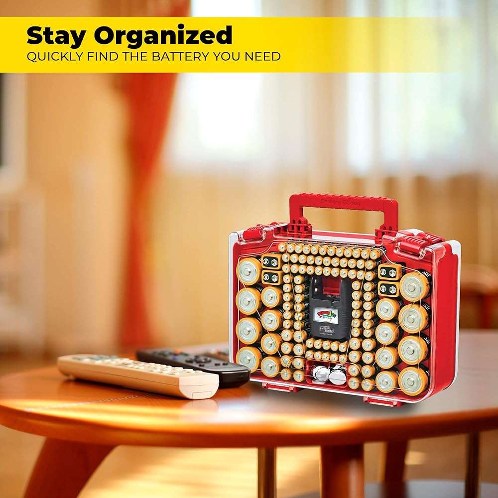 Ontel Battery Daddy Smart - Battery Organizer Storage Case with Tester, Stores & Protects Up to 150 Batteries, Clear Locking Lid, As Seen On TV, Smart - 150 Batteries (BADAS-MC4) - Image 9