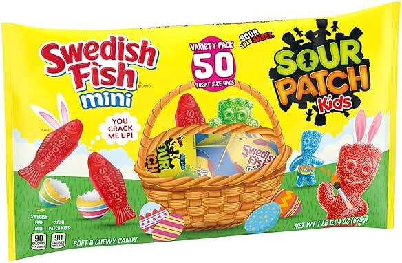 SOUR PATCH KIDS and SWEDISH FISH Mini Soft & Chewy Easter Candy Variety Pack, Bulk Candy, 50 Snack Packs - Image 12