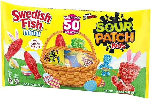 SOUR PATCH KIDS and SWEDISH FISH Mini Soft & Chewy Easter Candy Variety Pack, Bulk Candy, 50 Snack Packs - Image 13
