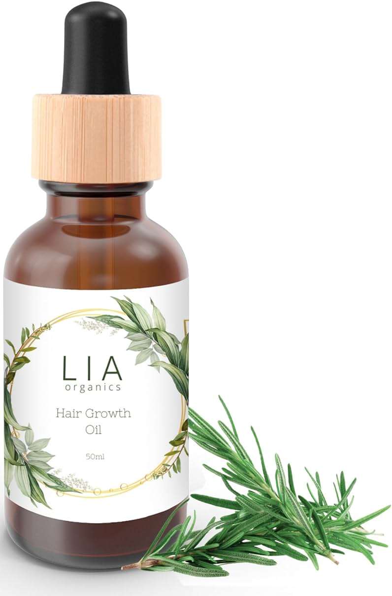 Lia Organics Hair Growth Oil - Organic, Vegan, cruelty free - Rosemary oil, castor oil, pumpkin seed oil, amla oil etc. For thick healthy hair, 1.70 Fl Oz (Pack of 1) - Image 1