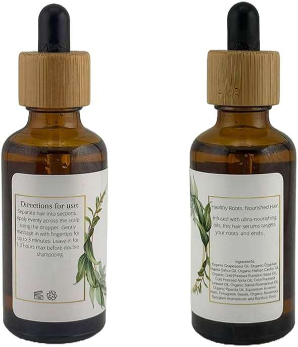 Lia Organics Hair Growth Oil - Organic, Vegan, cruelty free - Rosemary oil, castor oil, pumpkin seed oil, amla oil etc. For thick healthy hair, 1.70 Fl Oz (Pack of 1) - Image 9
