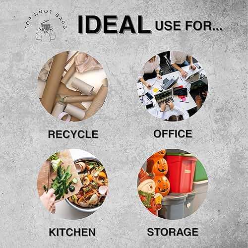 Top Knot Bags 45 Gallon Garbage Trash Bag 40X48" Black 150 Count Can Liner Bulk 40 Gallon 41 Gallon 42 Gallon 44 Gallon Made in USA - Image 6