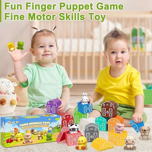 Learning Toys for 1,2,3 Year Old Toddlers, 20Pcs Farm Animals Toys Montessori Counting, Matching & Sorting Fine Motor Games, Christmas Birthday Easter Gift for Baby Boys Girls Age 12-18 Months - Image 7