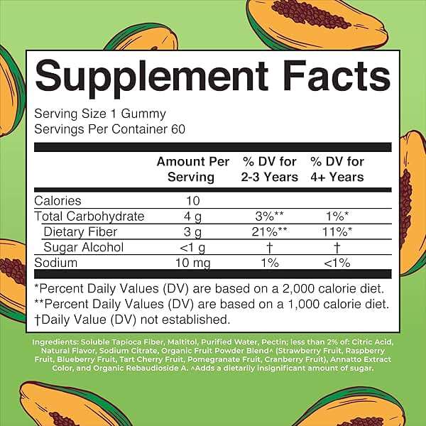 MARYRUTH'S Fiber Gummies for Kids | 2 Month Supply | Sugar Free | Kids Fiber Gummies Ages 4+ | Soluble Fiber Supplement | Gut Health & Digestion Support | 3g Fiber per Gummy | Vegan | 60 Count - Image 2